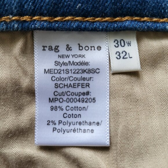 rag & bone Fit 2 Slim Fit Jeans Schaefer Wash Men's Size 30X32 - Picture 7 of 9